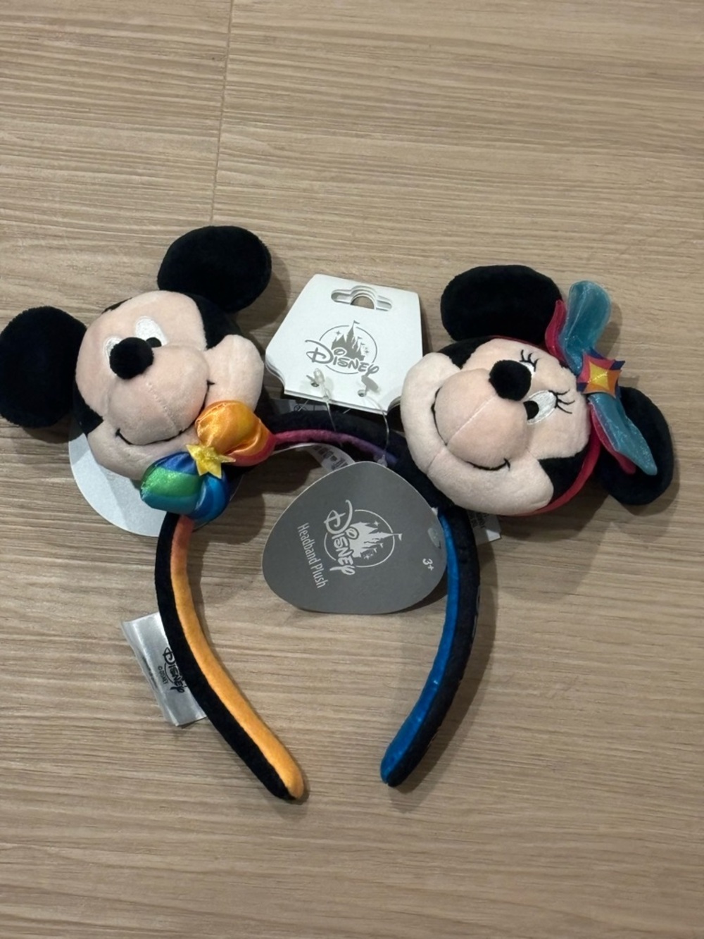 NWT Disneyland 70th anniversary Mickey & Minnie Plush Customizable Headband